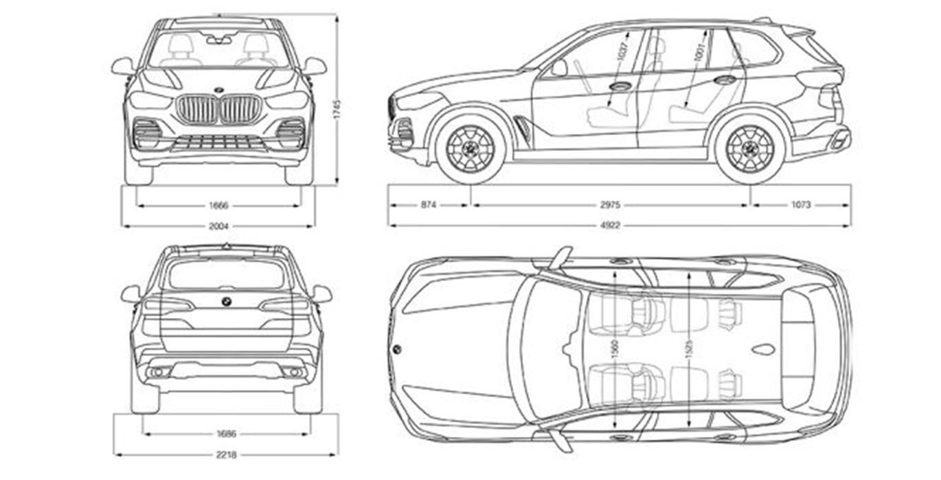 BMW X5 Xdrive45e dibujo | Total Renting
