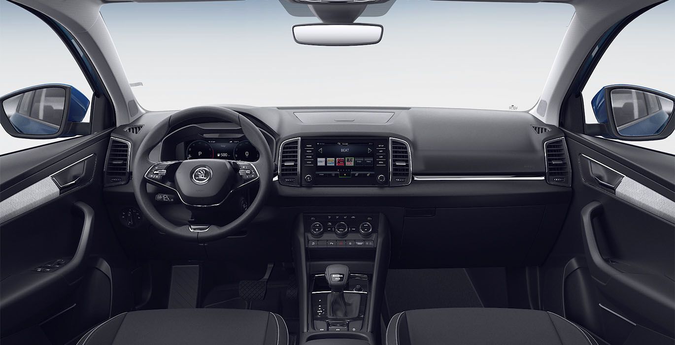 SKODA Karoq Ambition 2.0 TDI 150cv 4x4 DSG interior delantera | Total Renting