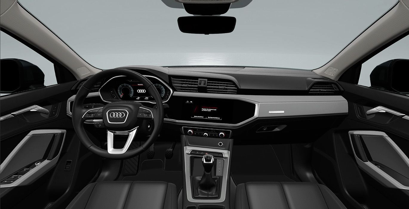 Audi Q3 Sportback Advanced 35 Tdi gris interior delantera | Total Renting