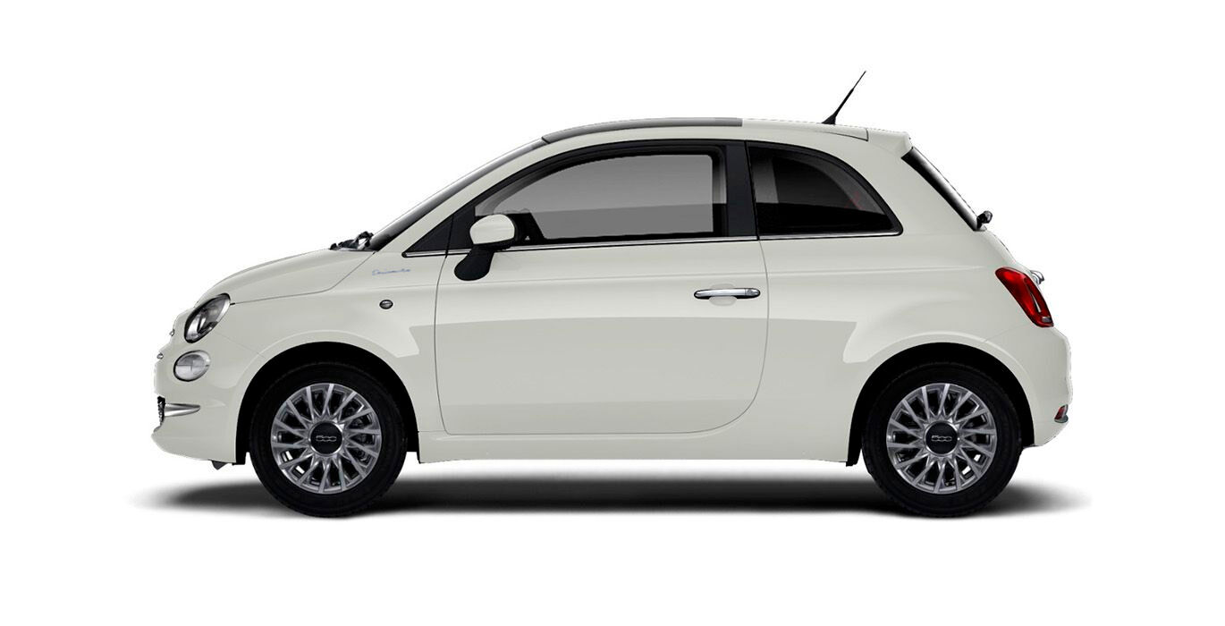FIAT 500 Dolcevita 1.0 52KW 70 CV Hibrido blanco exterior perfil | Total Renting