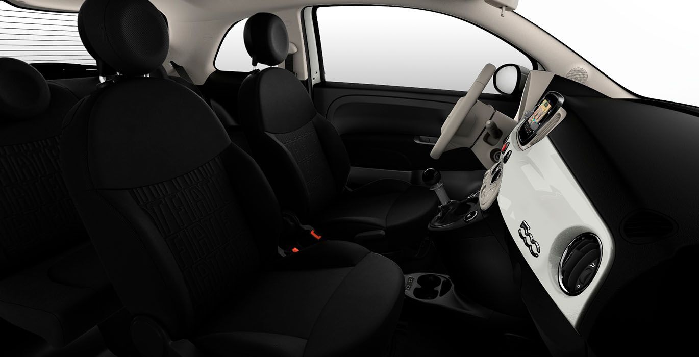 FIAT 500 Dolcevita 1.0 52KW 70 CV Hibrido blanco interior perfil | Total Renting