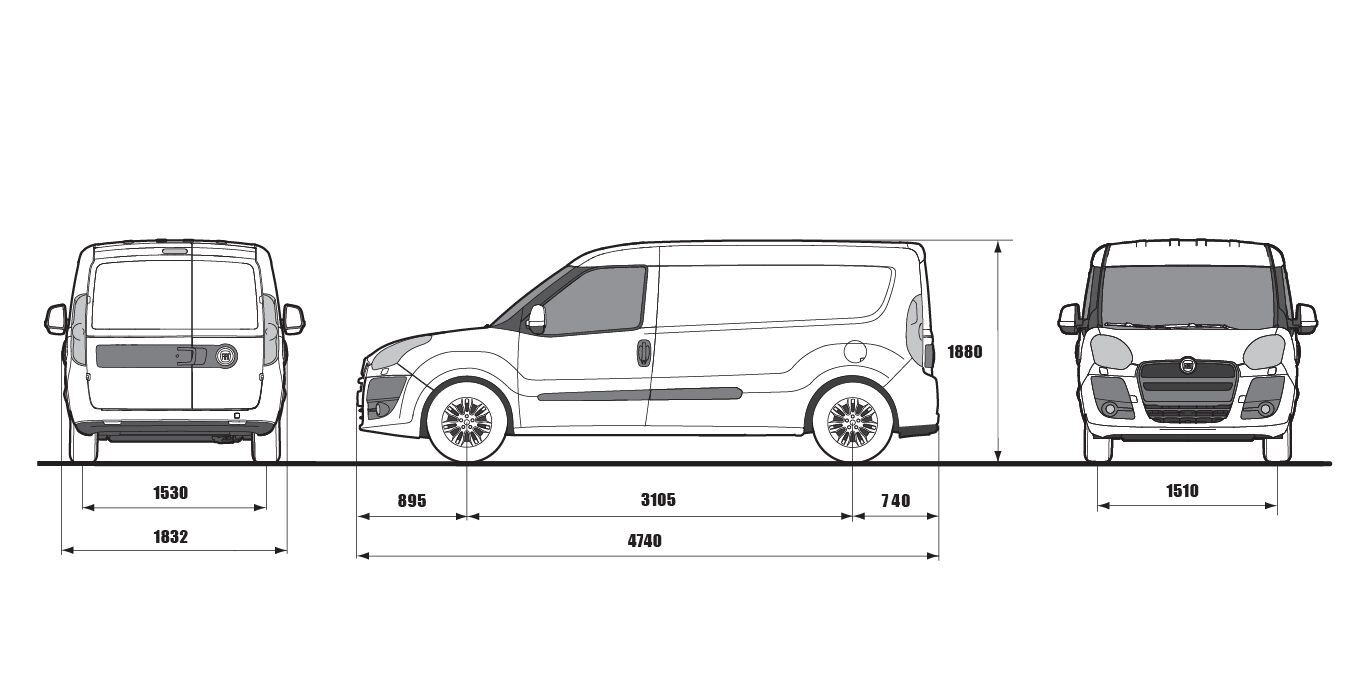 FIAT Doblo Cargo Maxi SX 1.6 Multijet medidas | Total Renting