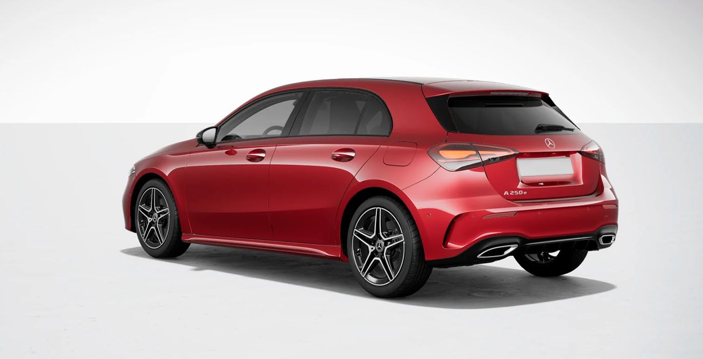 Mercedes Benz Clase A 250 e rojo exterior trasera | Total Renting