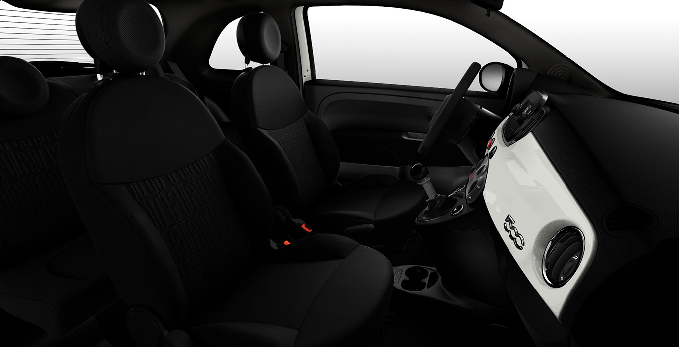 Fiat 500 1.0 Hybrid interior perfil negro | Total Renting