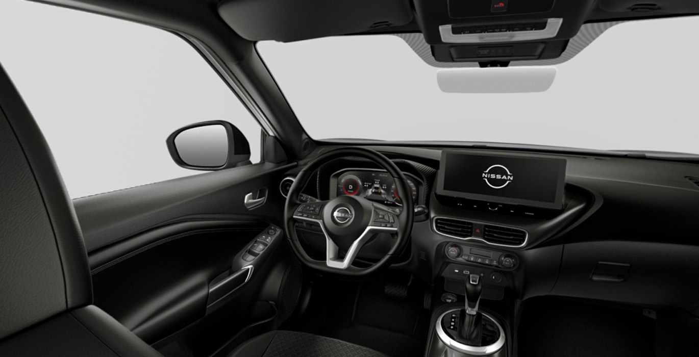 Nissan Juke N Connecta Hybrid interior delantera | Total Renting