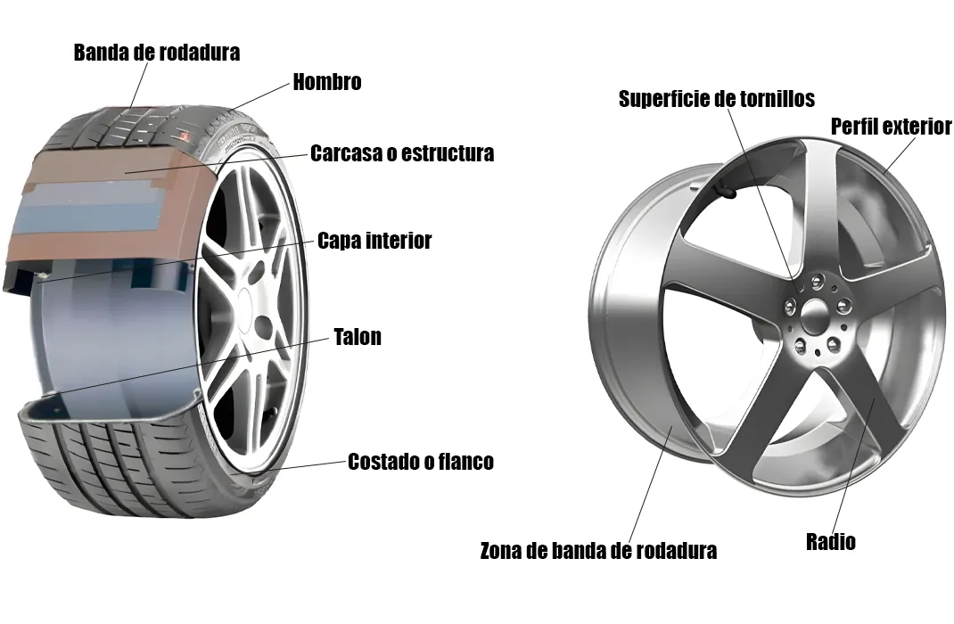 Partes Rueda Conoce las partes de una rueda de coche | Diferencias